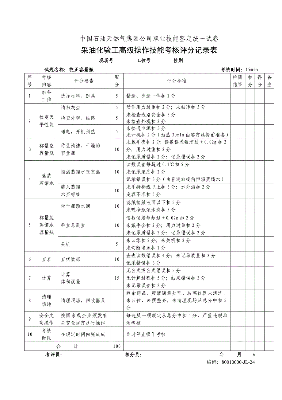 2012年职业技能鉴定操作技能考核项目-采油化验工高级(技能操作)_第4页