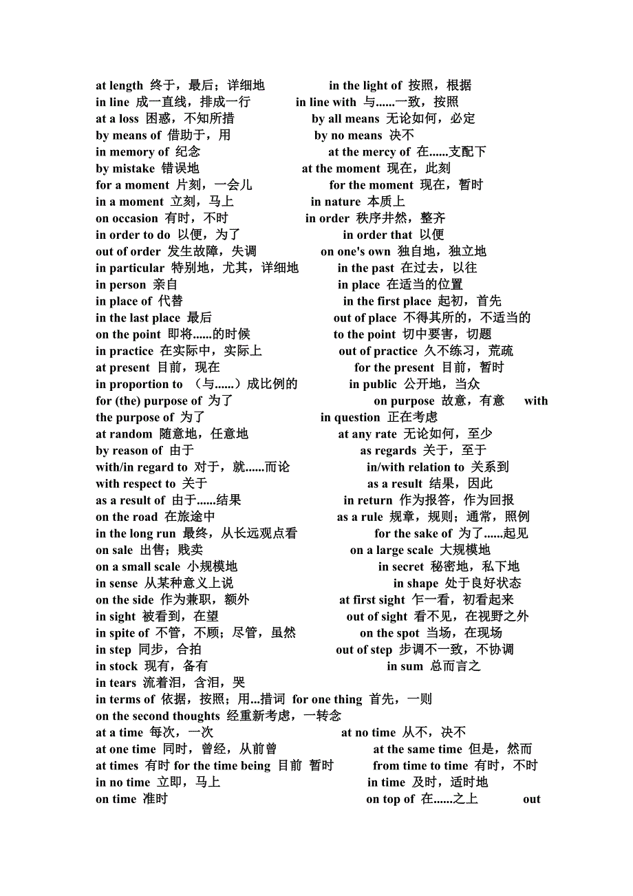 四级考试中常见的名词词组和固定搭配_第2页