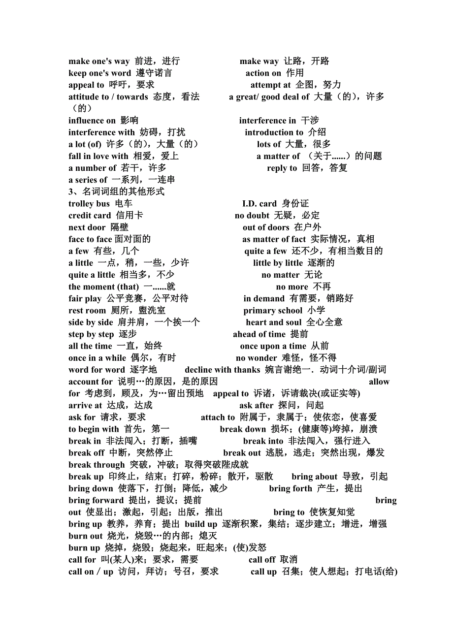 四级考试中常见的名词词组和固定搭配_第4页