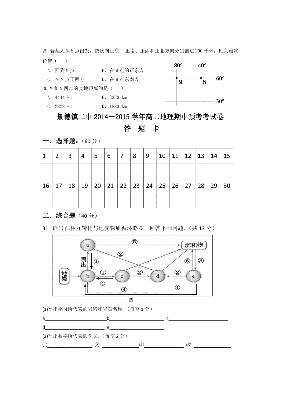 2014--2015年上学年高二期中考试复习_第5页