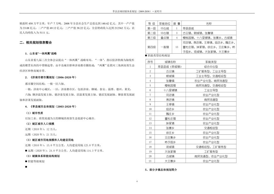 莘县村镇体系规划说明书2011_第4页