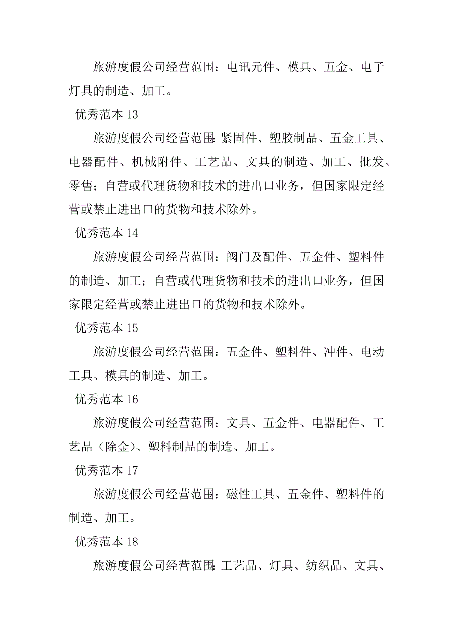 2023年旅游度假经营范围(50个范本)_第3页