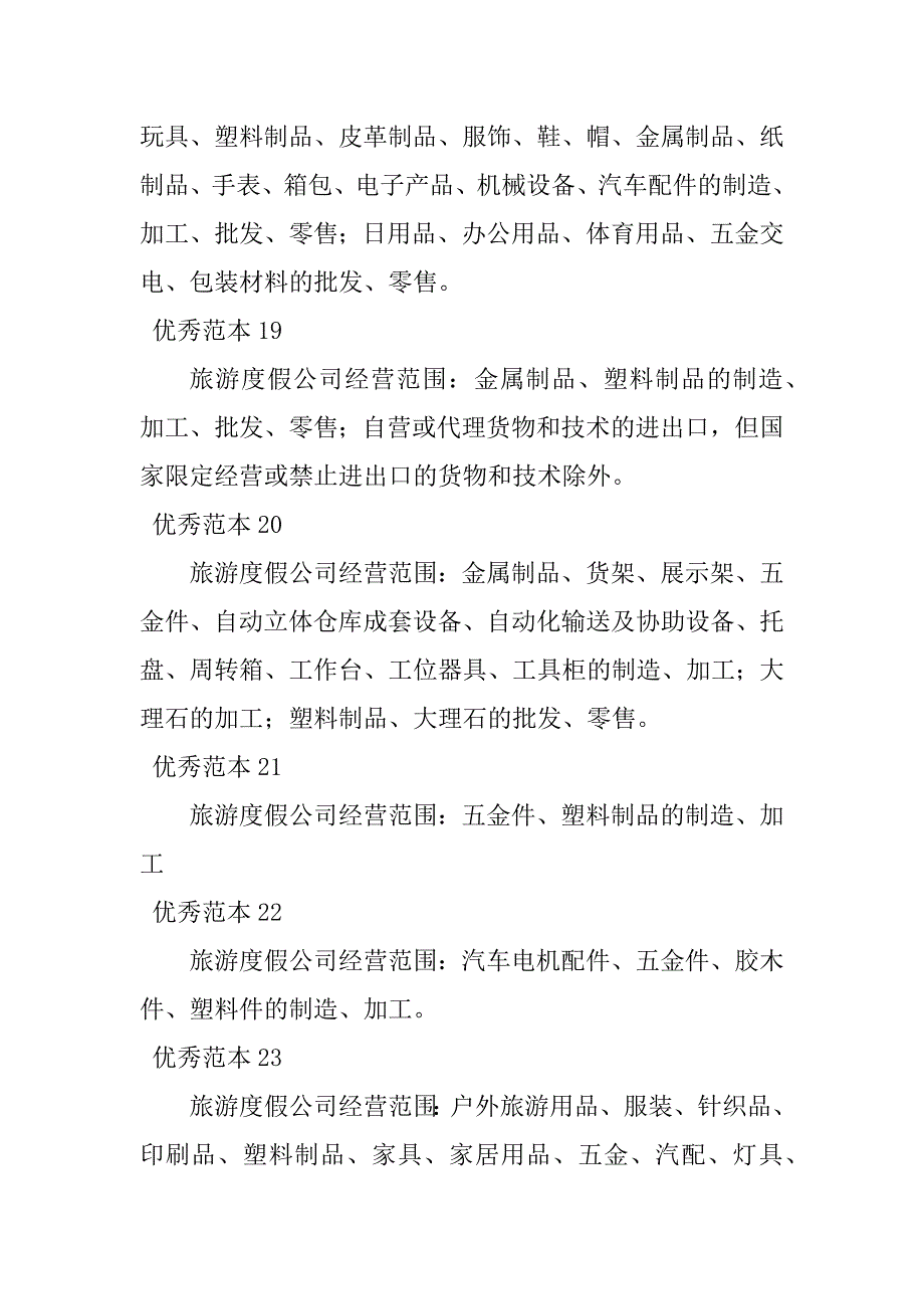 2023年旅游度假经营范围(50个范本)_第4页