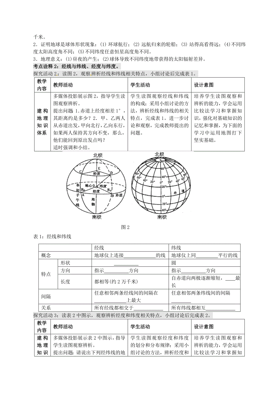 高考地理一轮复习 地图与地球仪（第1课时）教案_第3页