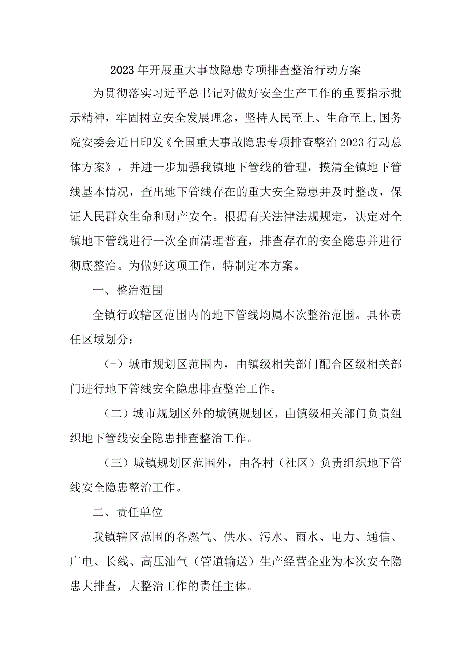 2023年船舶企业开展重大事故隐患排查整治行动方案_第1页