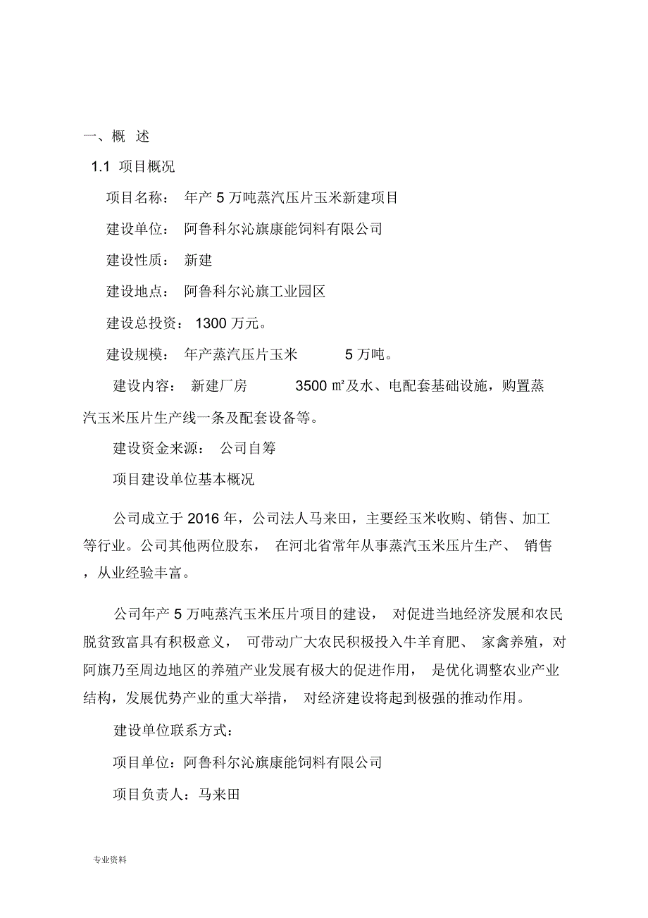 年产4万吨玉米压片建设项目实施可行性分析报告实施报告材料_第2页