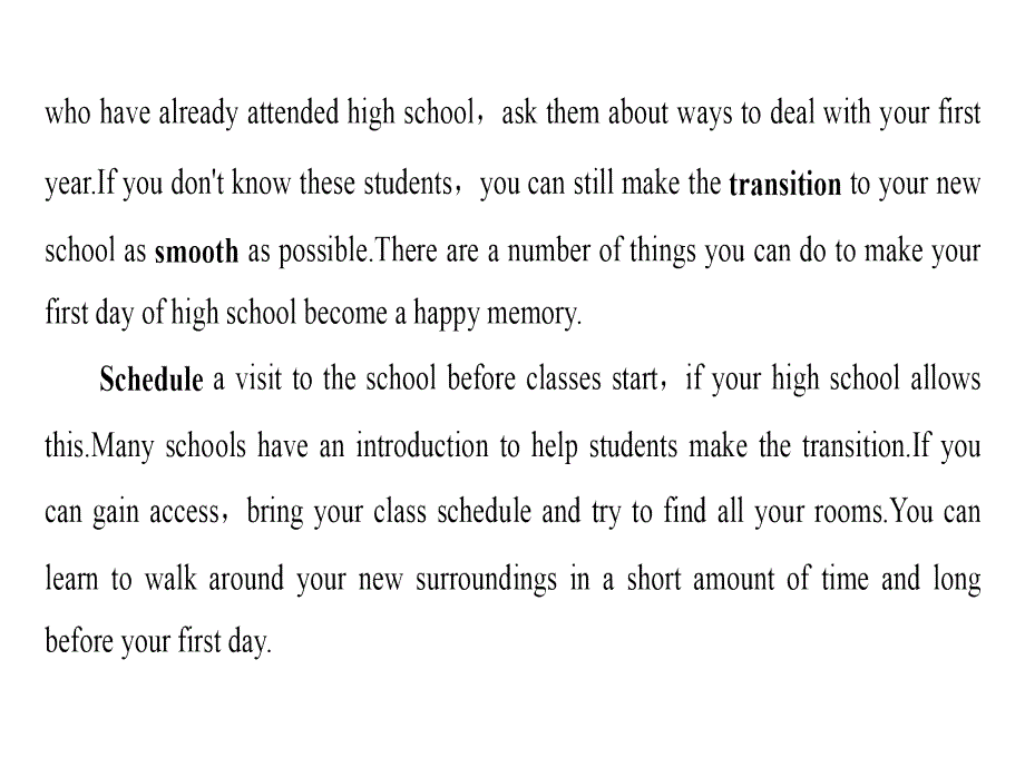 高中英语 Module 1 My First Day at Senior High Section Ⅰ Introduction &amp; Reading and VocabularyPreparing课件 外研版必修1_第4页