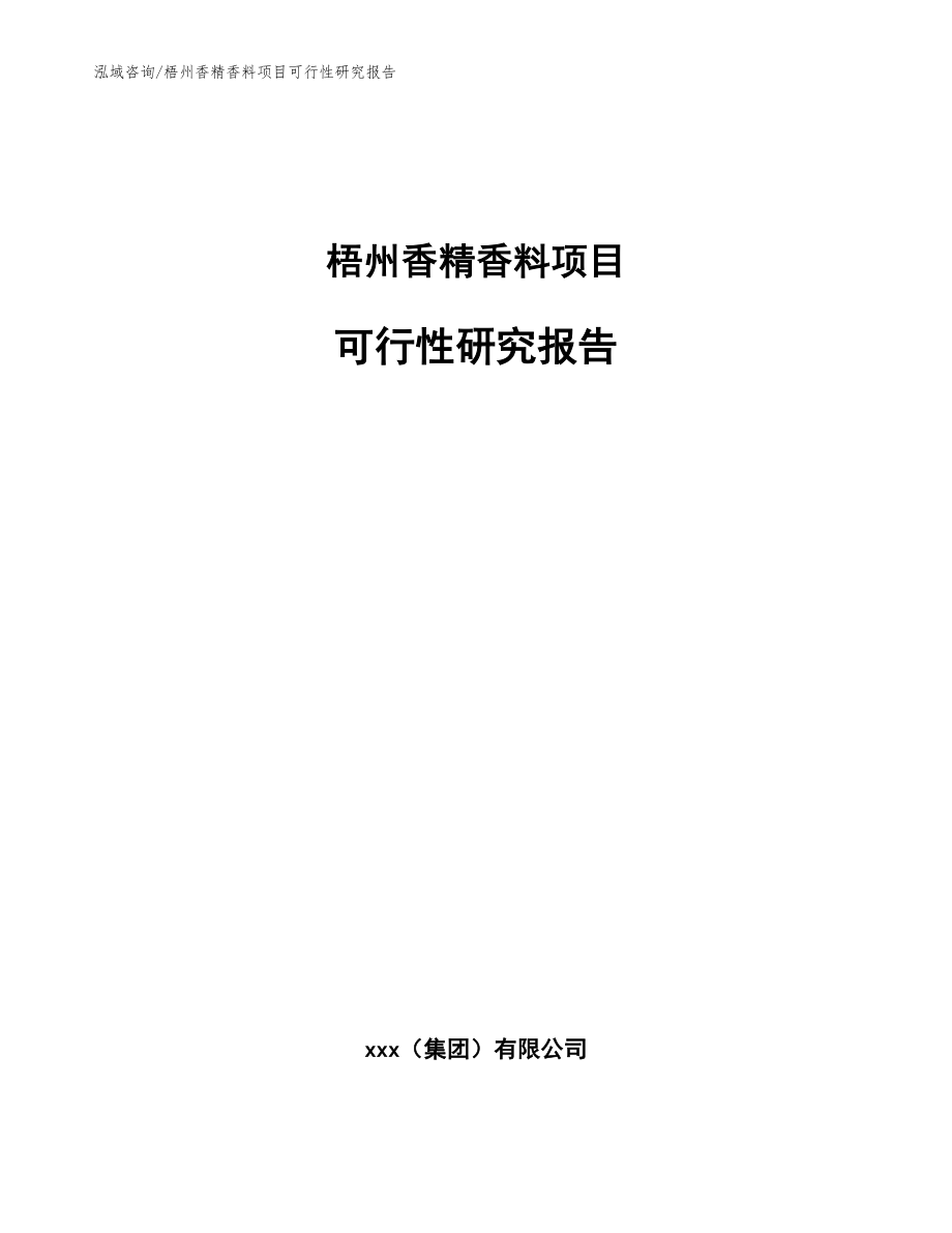 梧州香精香料项目可行性研究报告（模板范本）_第1页