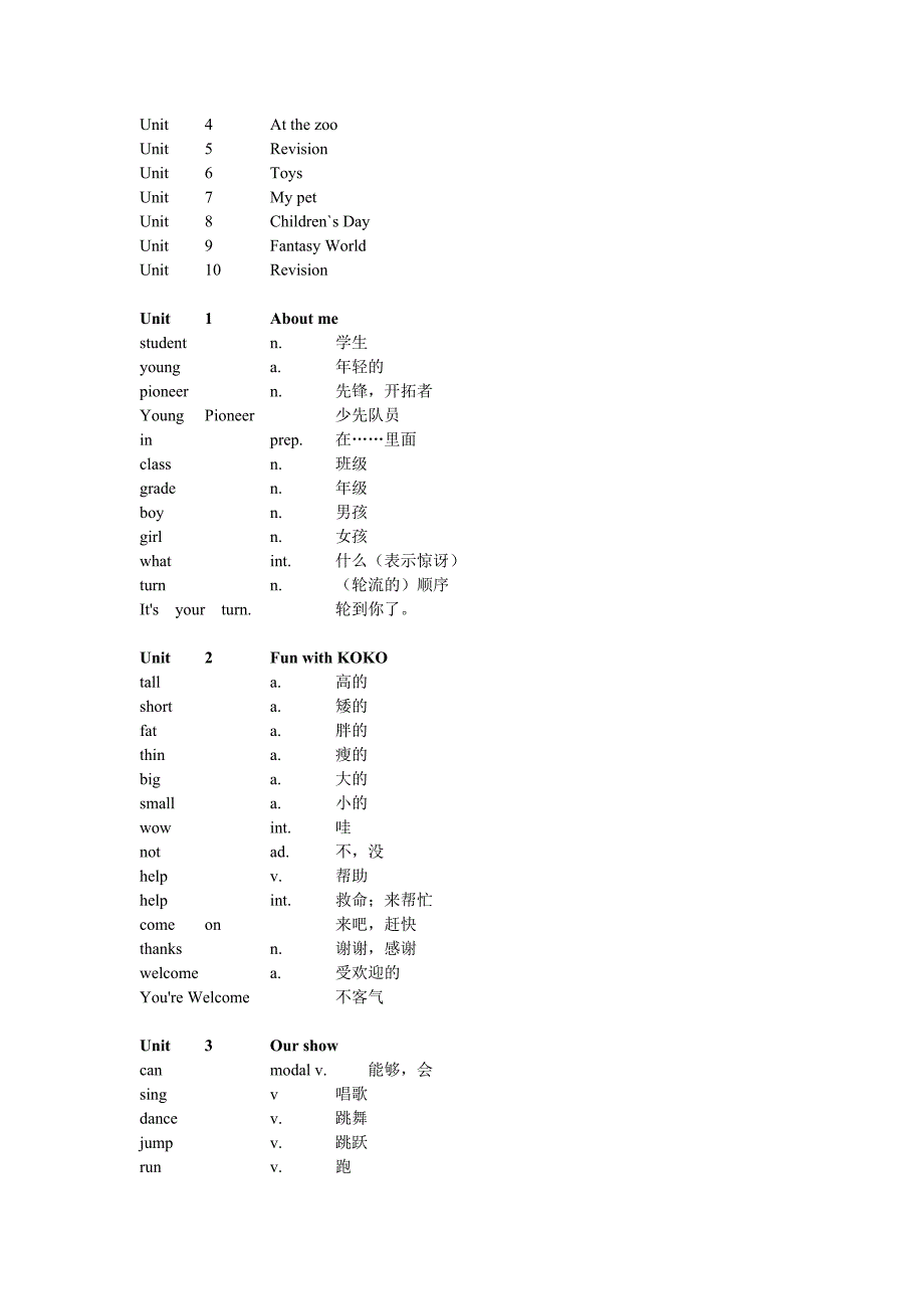 定稿深圳朗文小学英语单词表PrimaryEnglishForChina1到12册_第4页