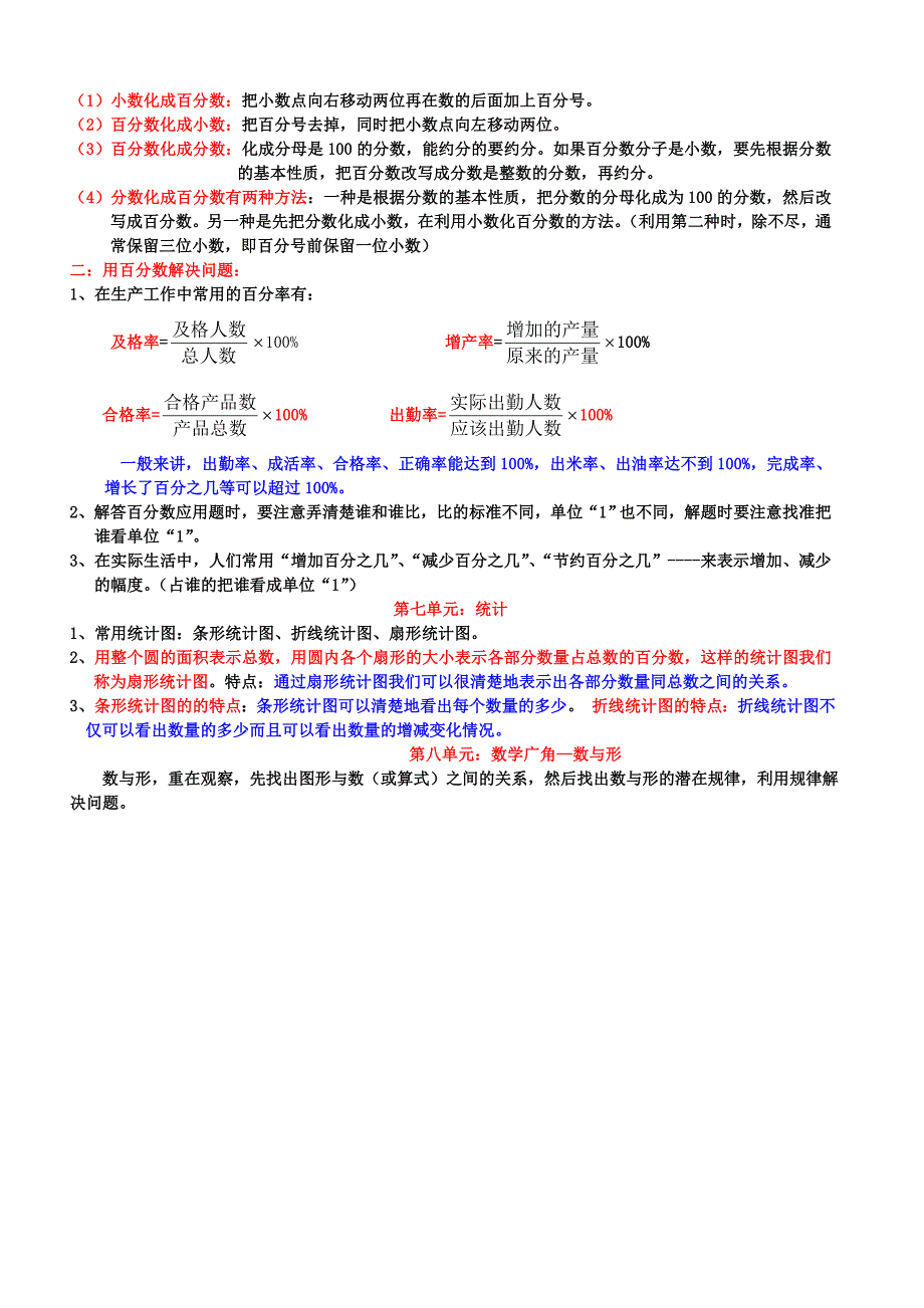 六年级上册数学知识点归纳整理_第4页