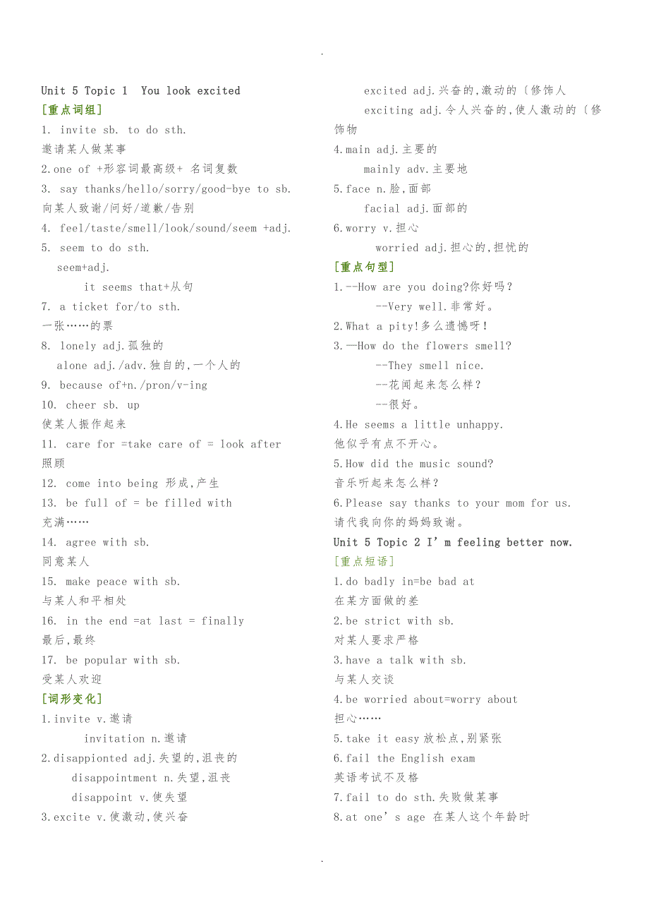 最新仁爱版八年级英语（下册）各单元知识点梳理汇总(（全册）_经典_共12页)_第1页