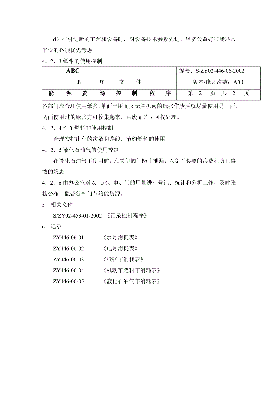 服装业能源资源控制程序_第2页