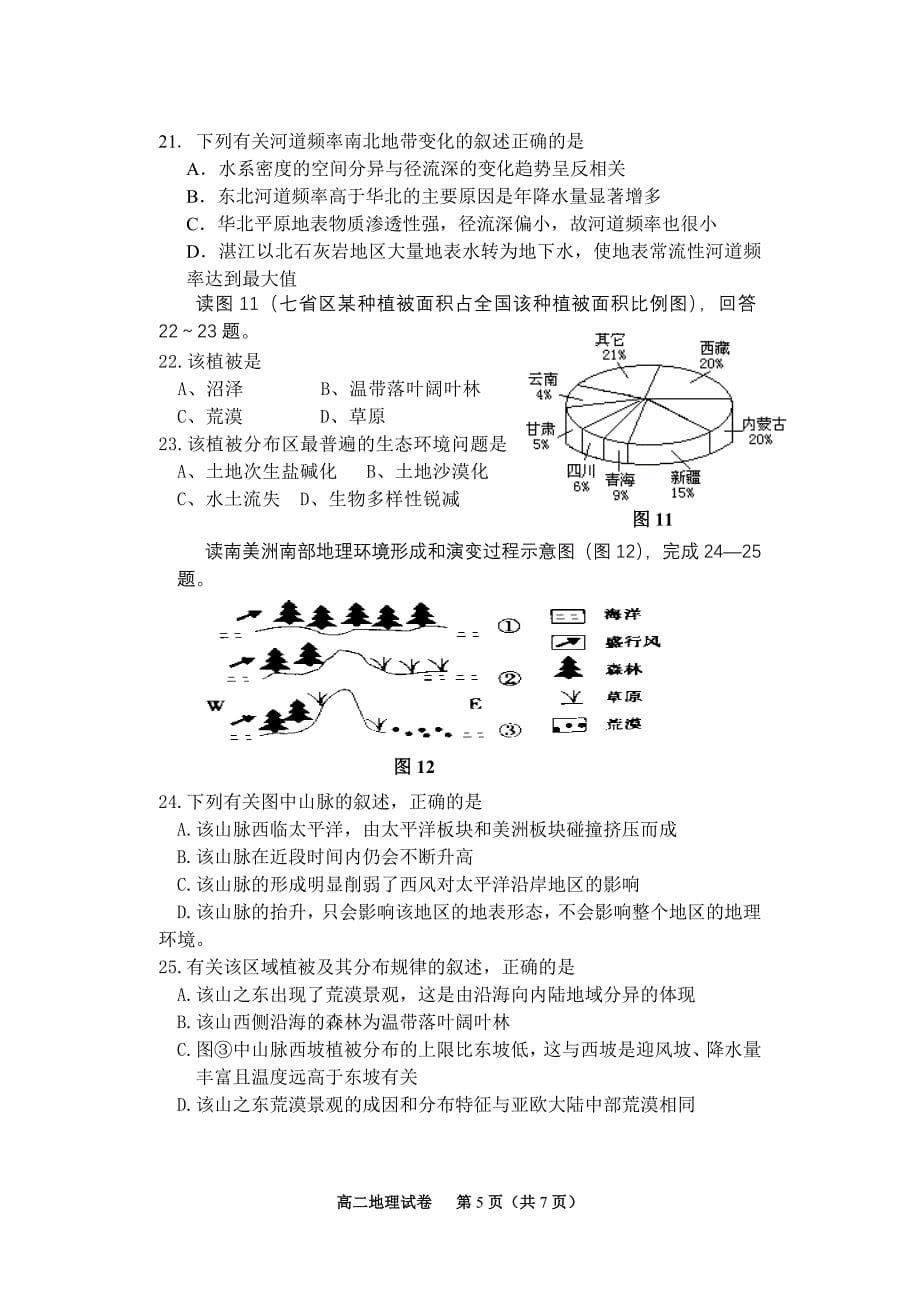 高二命题大赛地理试卷_第5页