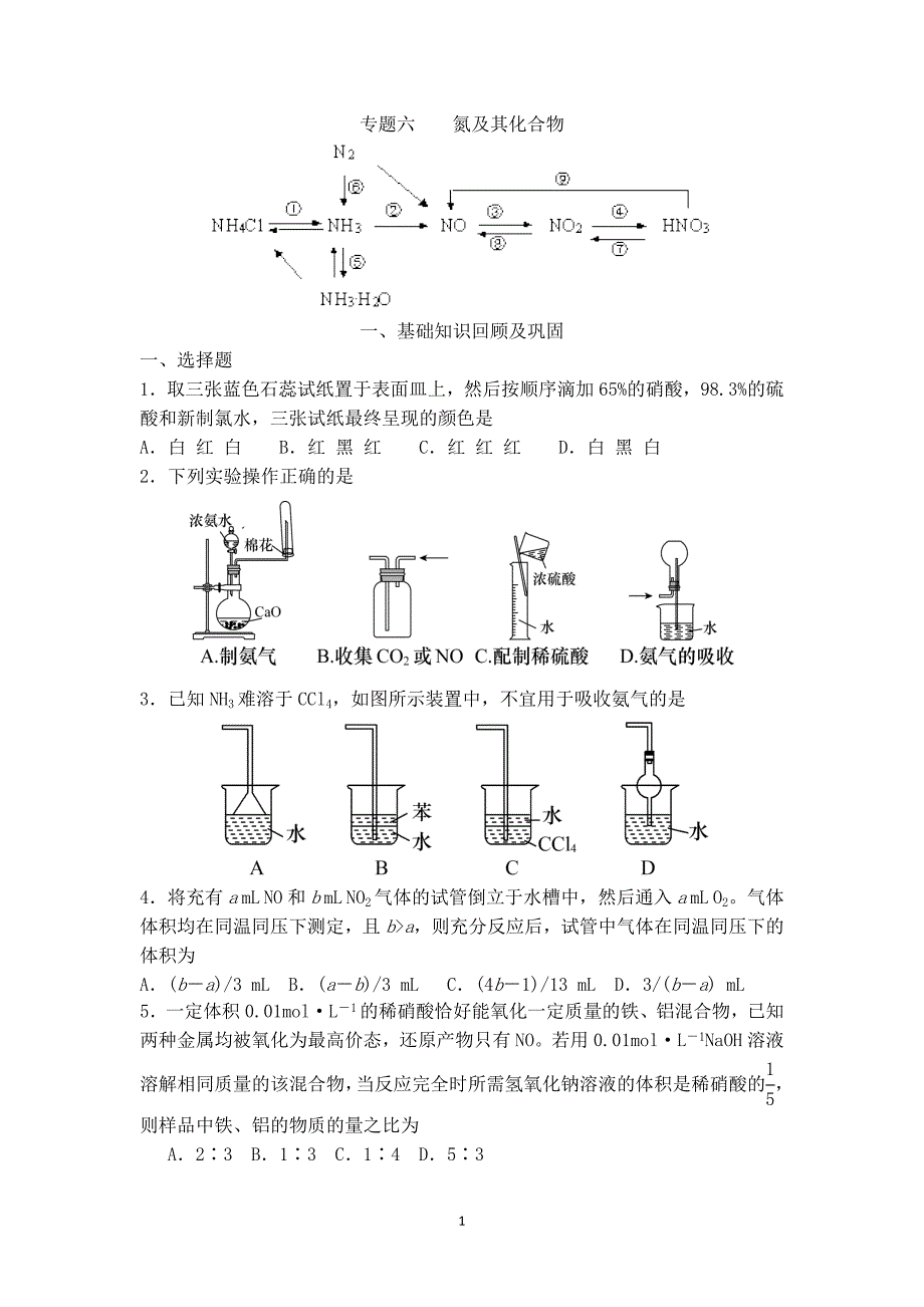 专题六氮及其化合物_第1页