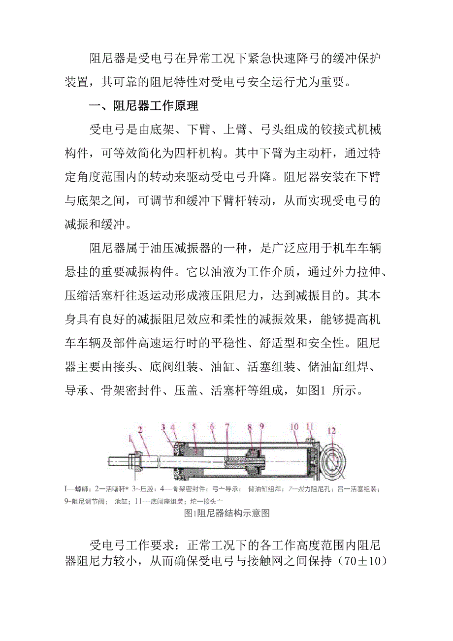 受电弓阻尼器原理及常见故障分析_第1页