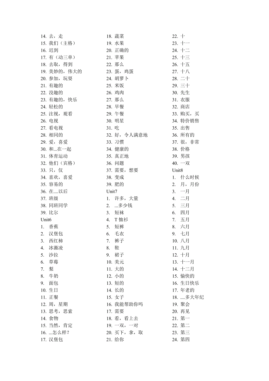 新人教版七上单词测试_第3页