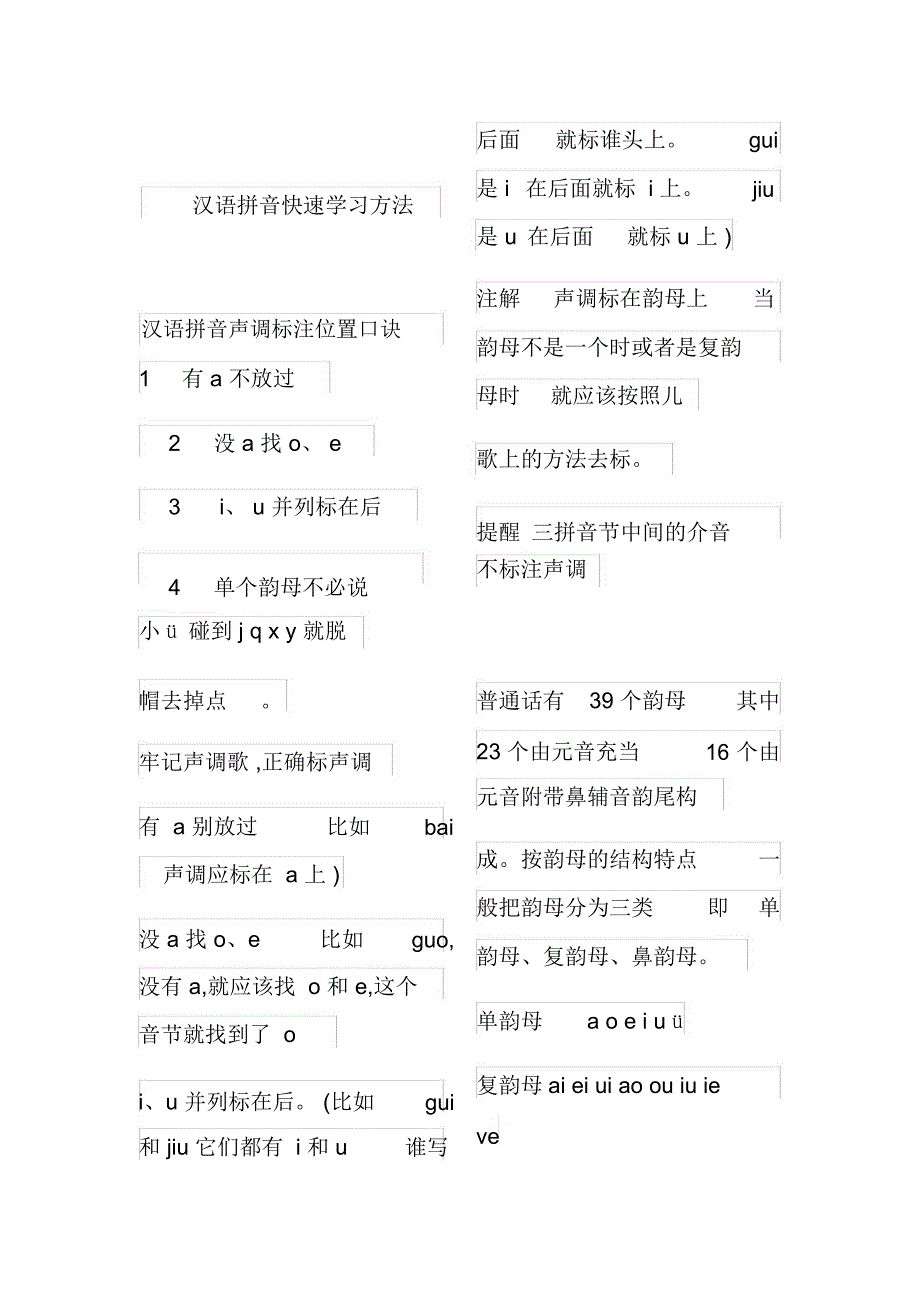 汉语拼音快速学习方法_第1页