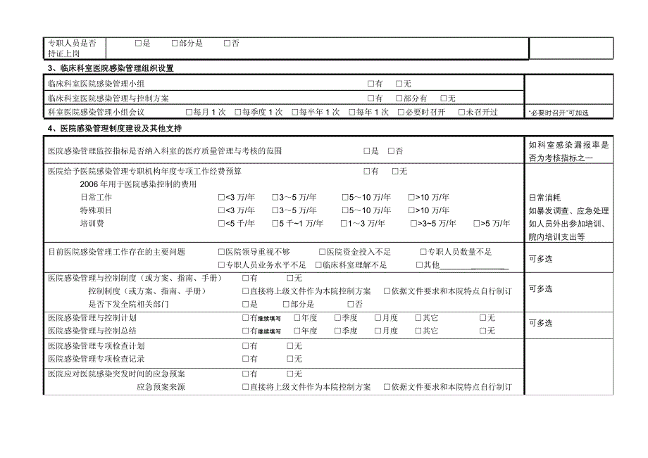 江苏省医院感染管理现状调查表(共8页)_第3页