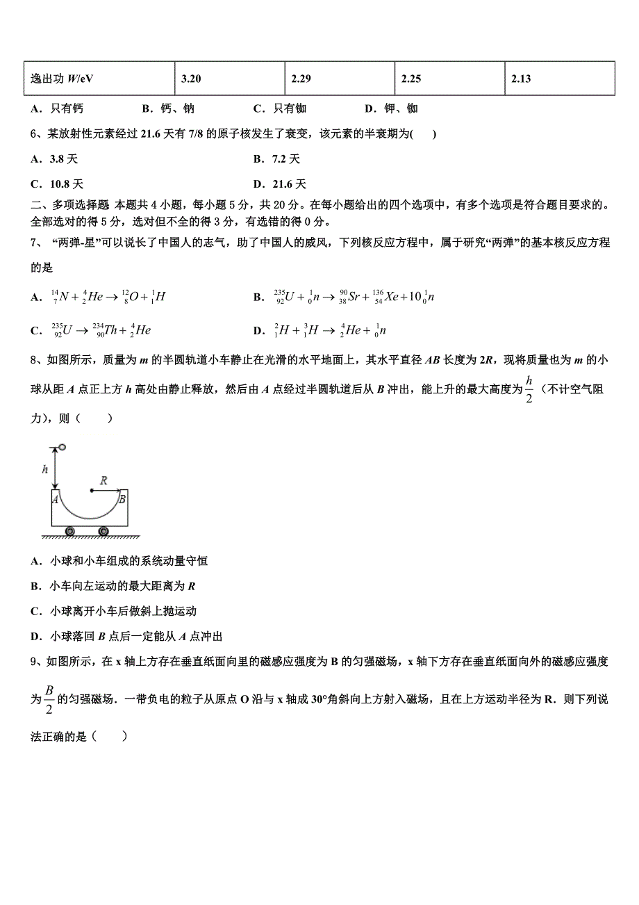 2022学年四川省仁寿县高二物理第二学期期末质量检测模拟试题(含解析).doc_第2页