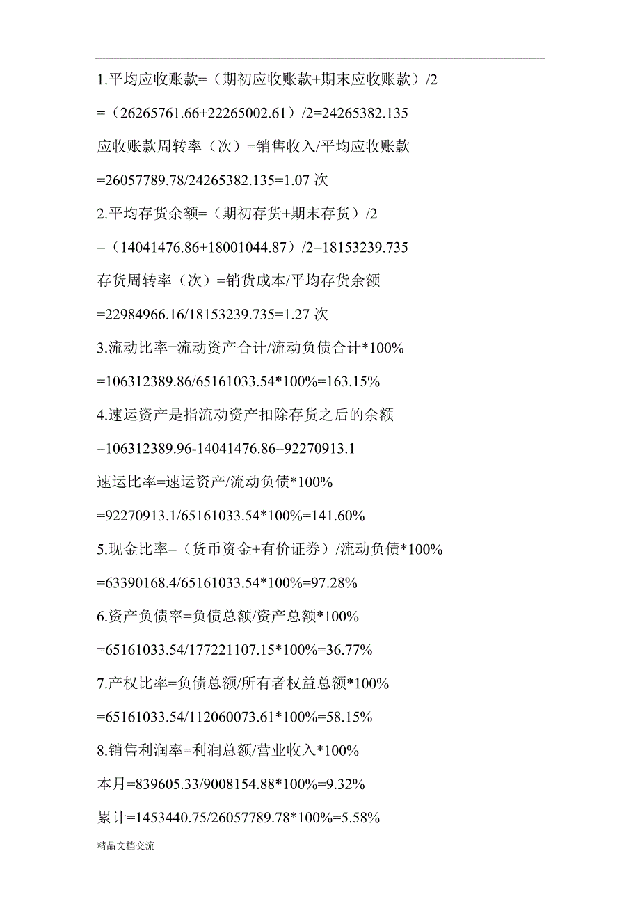 上市公司近期的资产负债表和利润表-试计算如下指标并加以分析_第4页