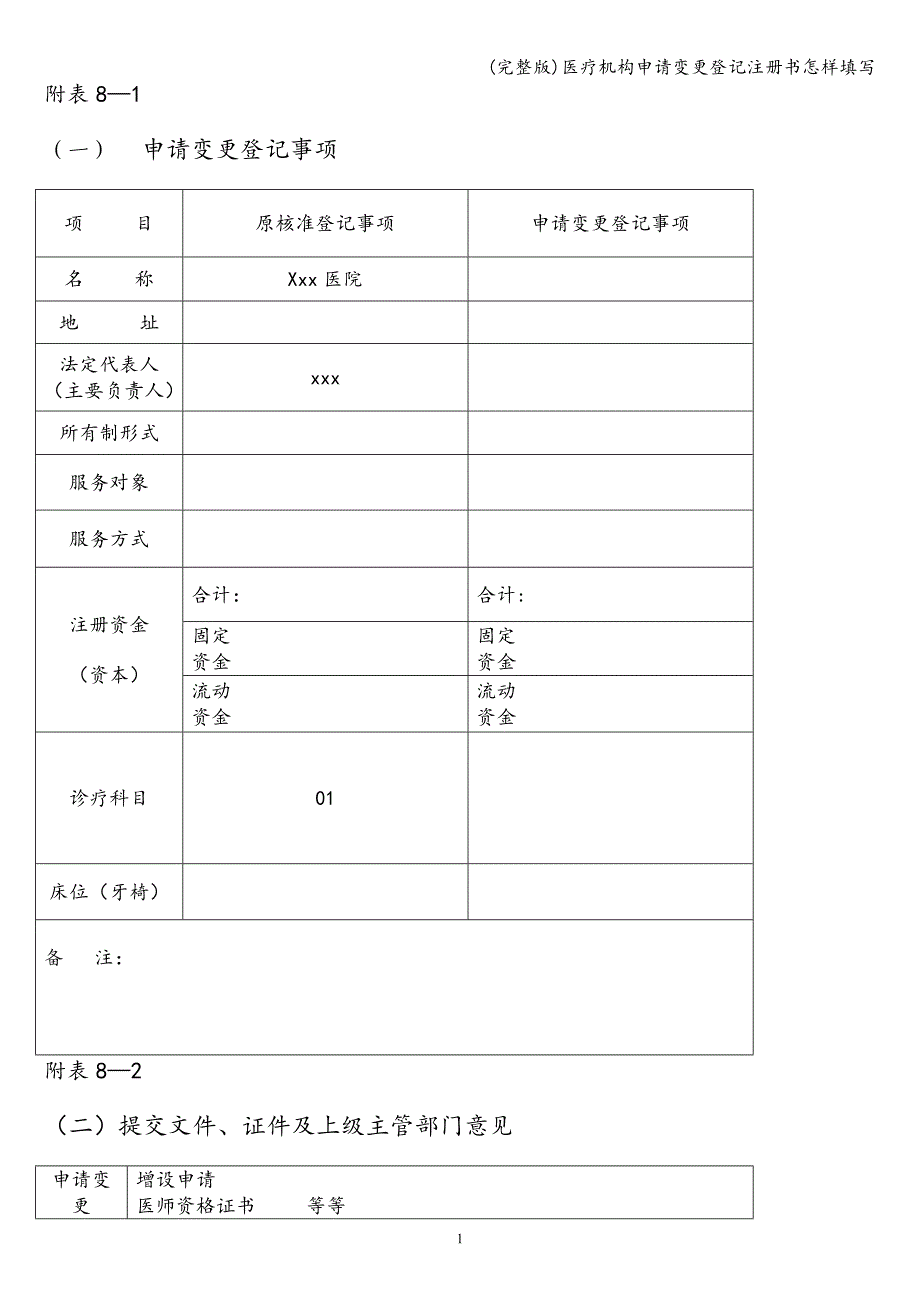 (完整版)医疗机构申请变更登记注册书怎样填写.doc_第2页