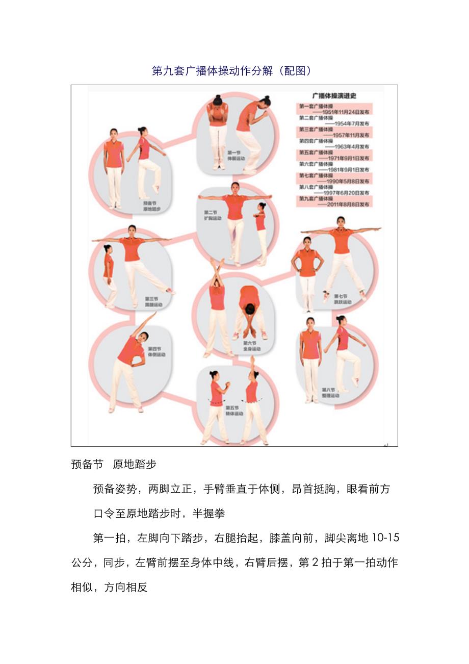 第九套广播体操动作分解(配图)_第1页