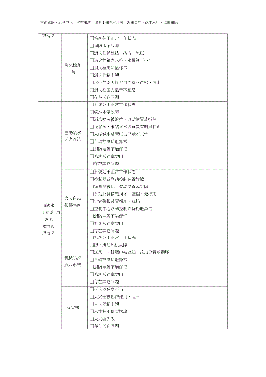 消防安全检查记录表_第3页