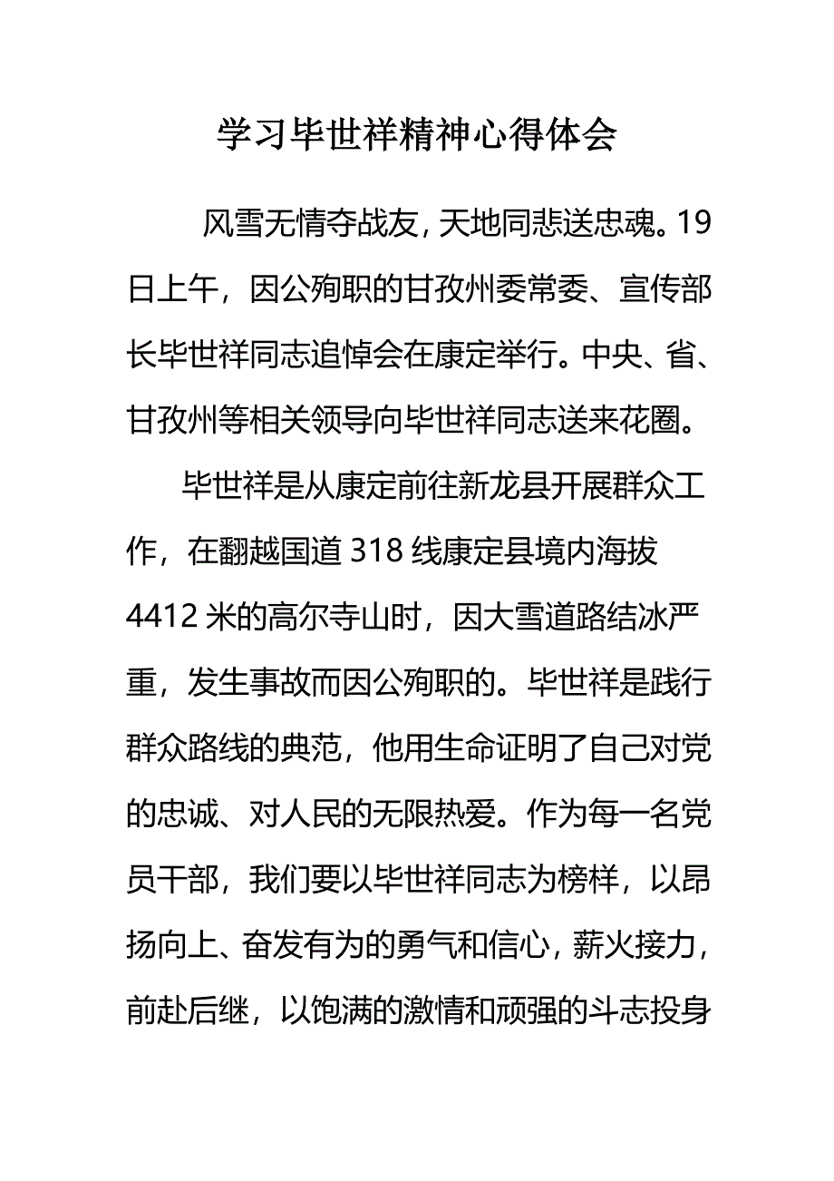 学习毕世祥事迹心得体会汇编3_第1页