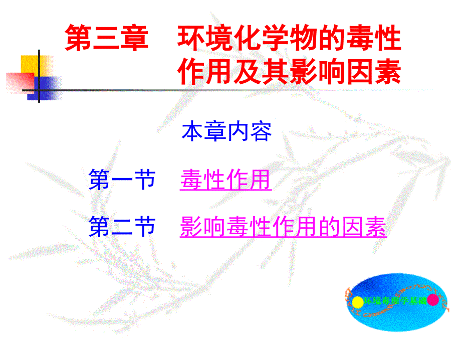 环境化学物的毒性作用及其影响因素_第1页