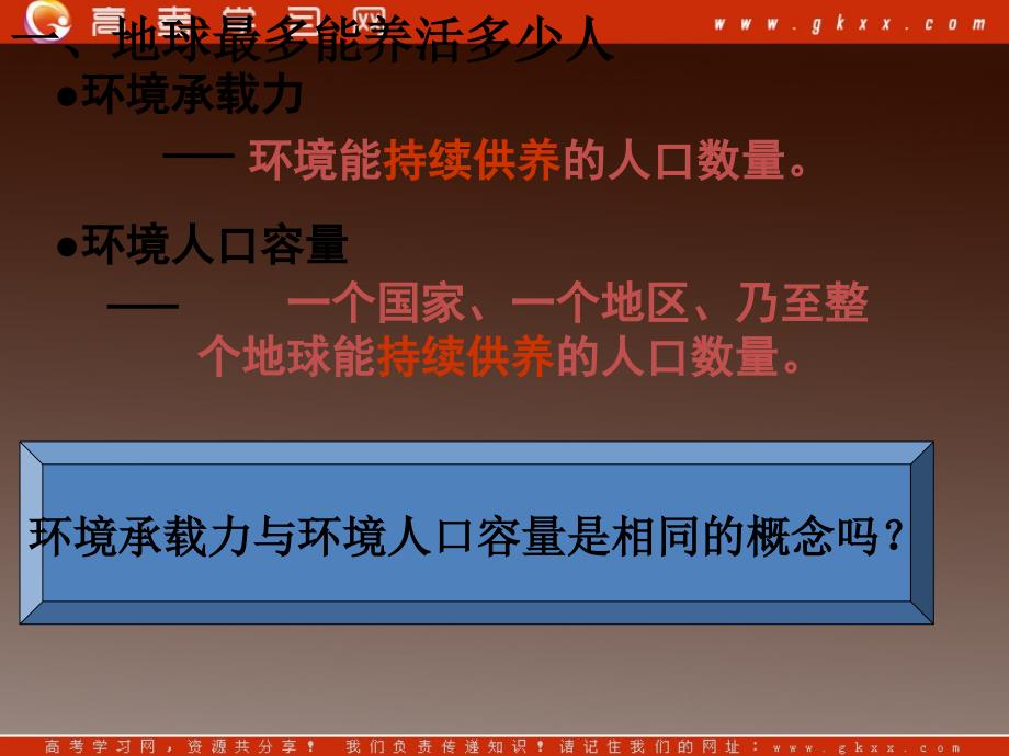 高中地理：高一必修2《13人口的合理容量》课件 新人教版_第3页