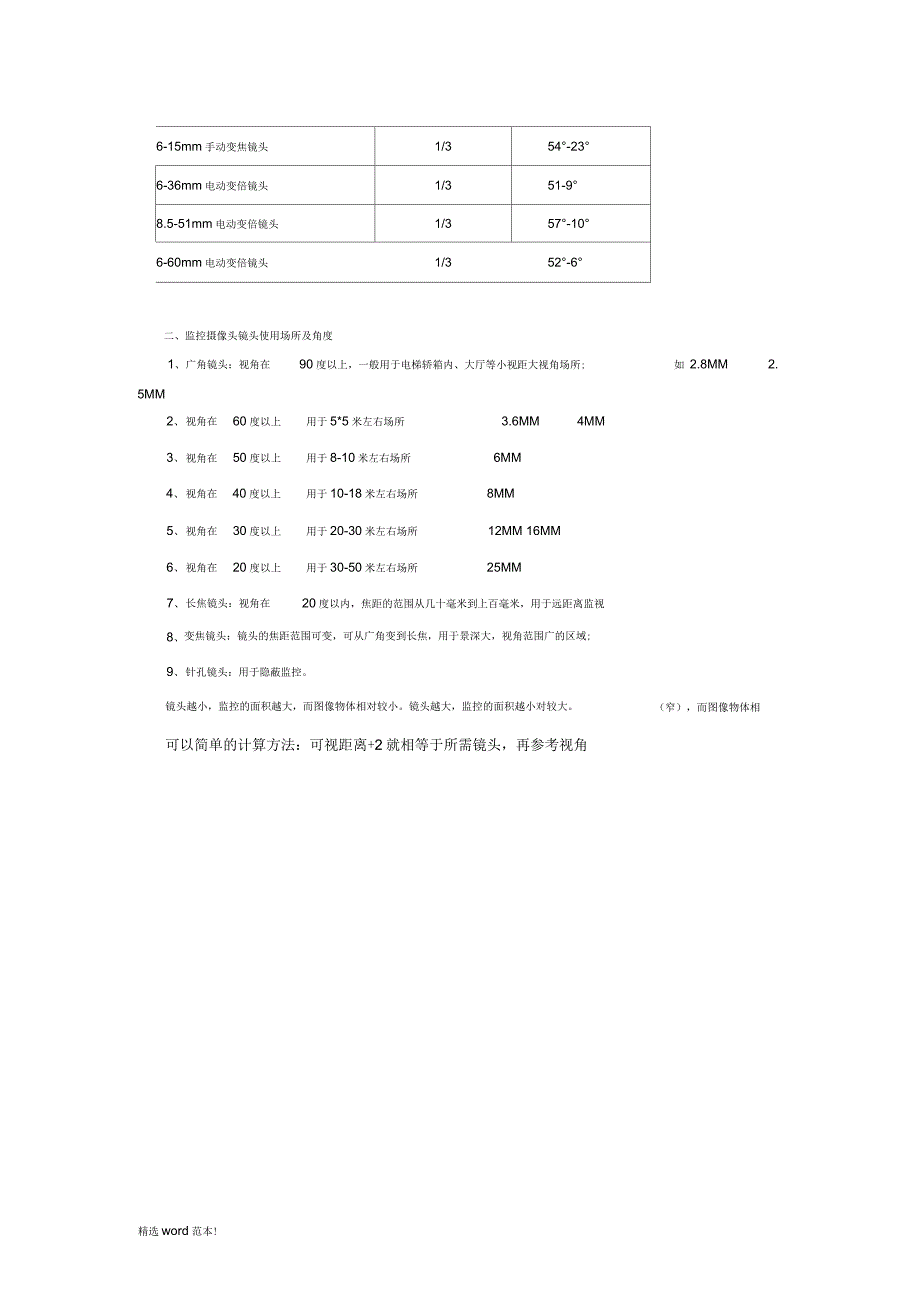 监控摄像机镜头看清人脸的距离与监控角度_第2页