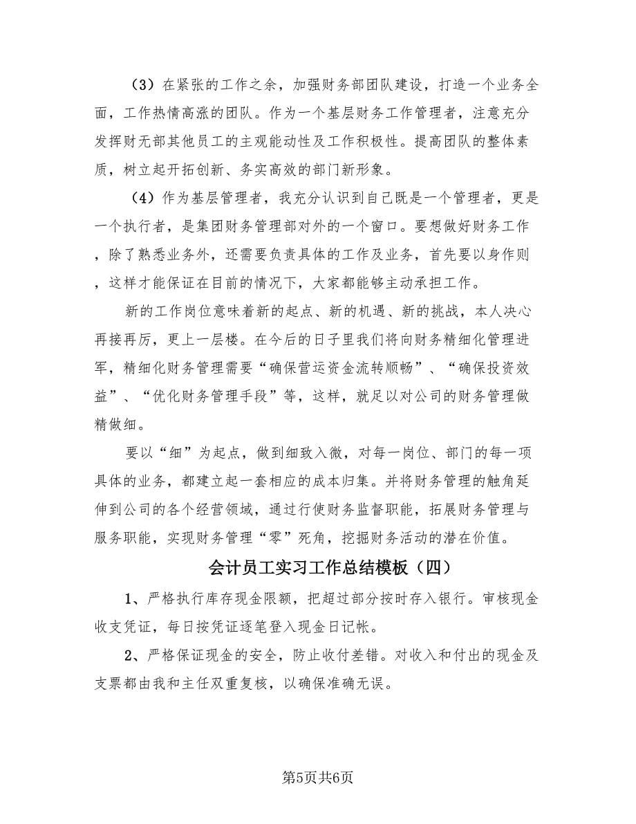 会计员工实习工作总结模板（4篇）.doc_第5页