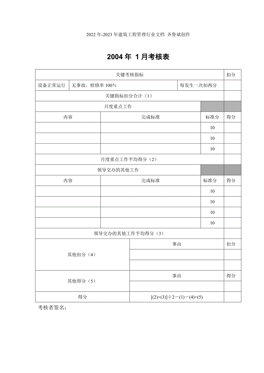 盛勤咨询-山西金晖煤焦化工-电气工段长考核手册（DOC15页）_第4页