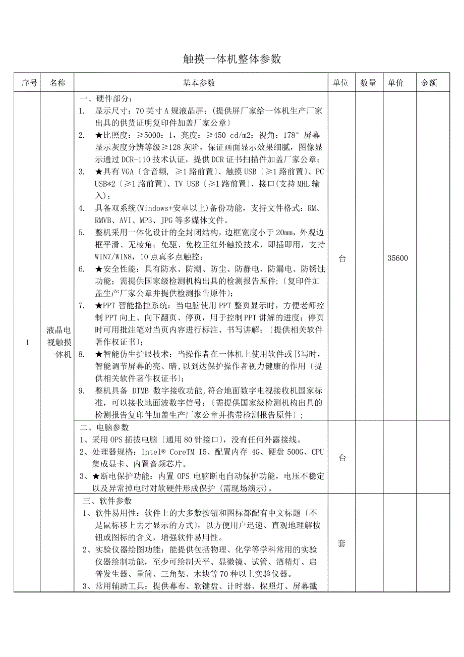 触摸一体机整体参数_第1页