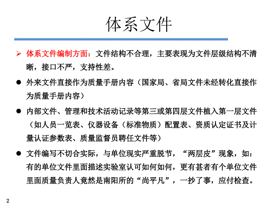 重点市级药检所动态管理考核管理体系存在问题汇总课件_第2页