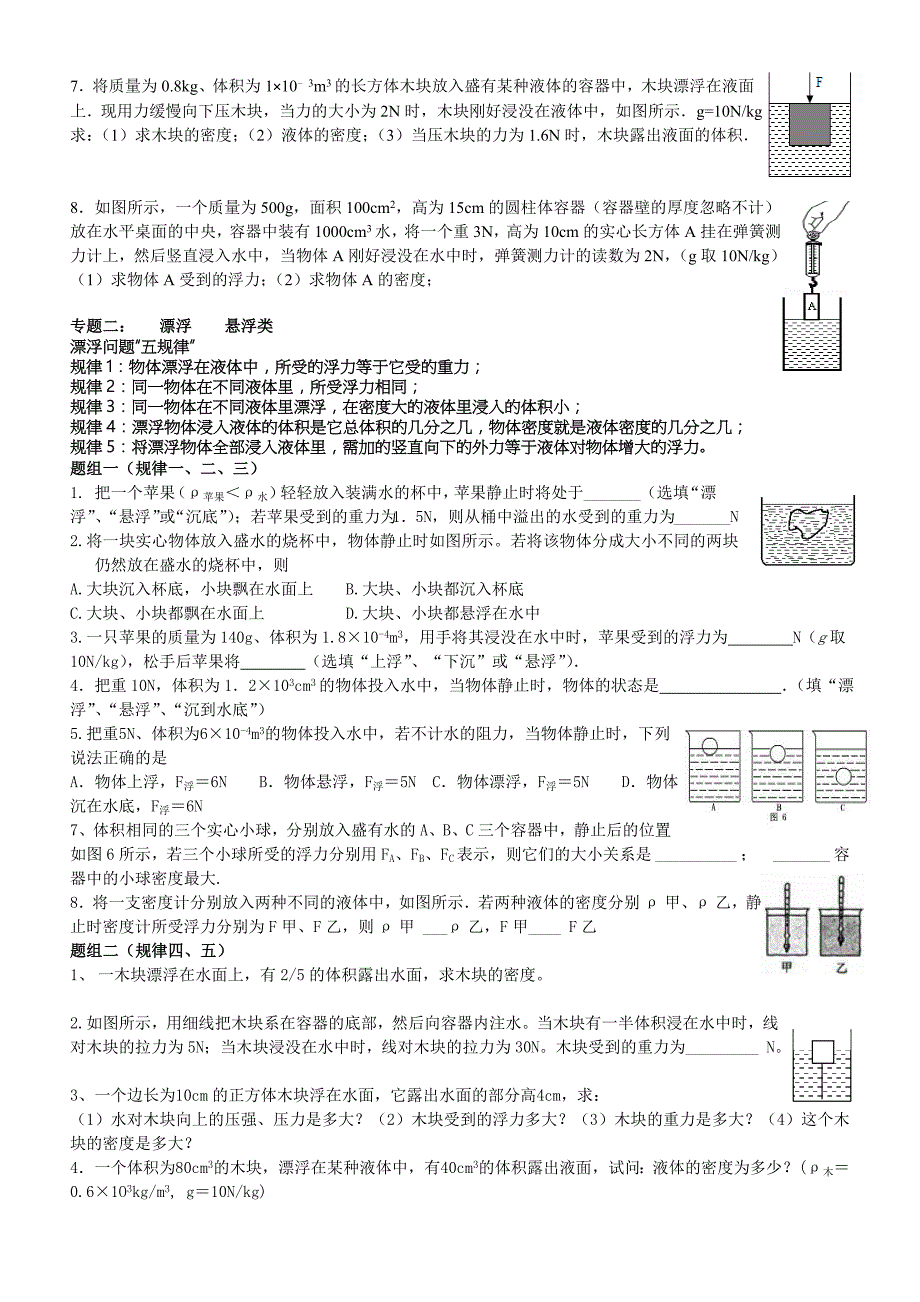 浮力分类专题练习(共6页)_第3页