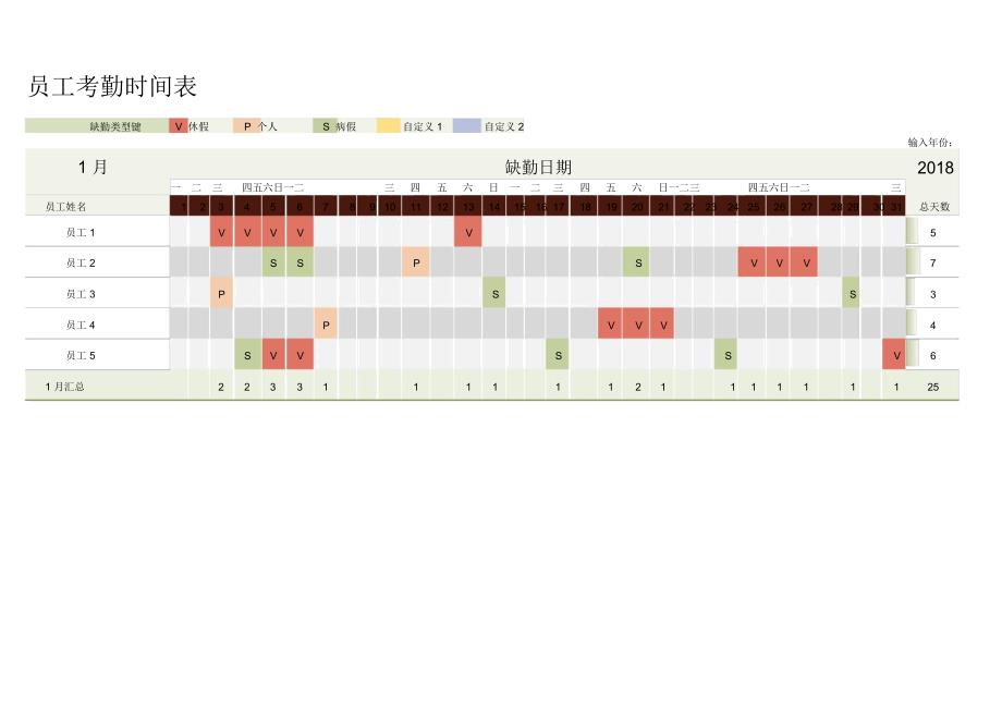 员工考勤时间表_第1页