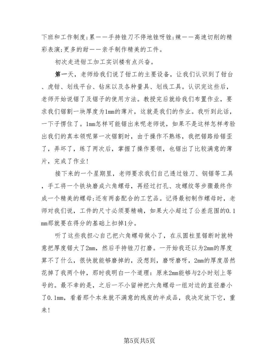 金工实习自我总结报告模板（2篇）.doc_第5页