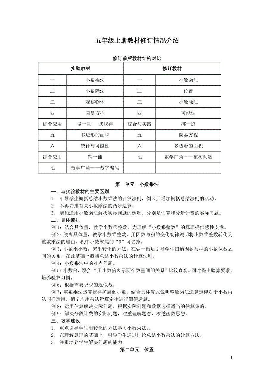 五年级上册教材修订情况介绍_第1页