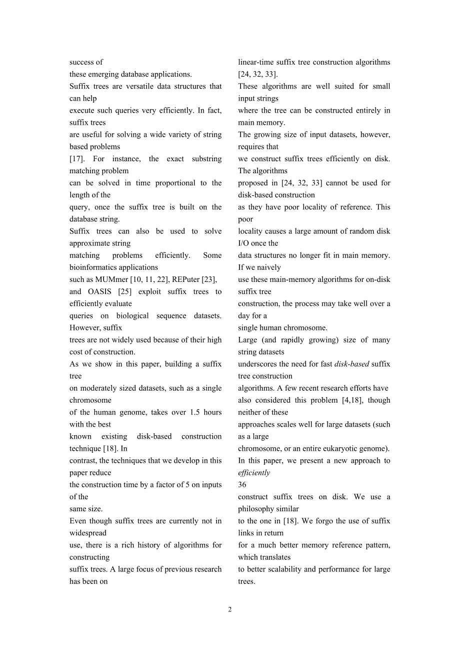 生物信息导论英文论文Practical Suffix Tree Construction 生物信息导论英文论文Practical Suffix Tree Construction_第2页