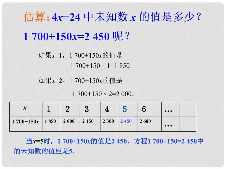 湖北省荆门市钟祥市兰台中学七年级数学上册 《3.1 从算式到方程》课件2 新人教版_第5页