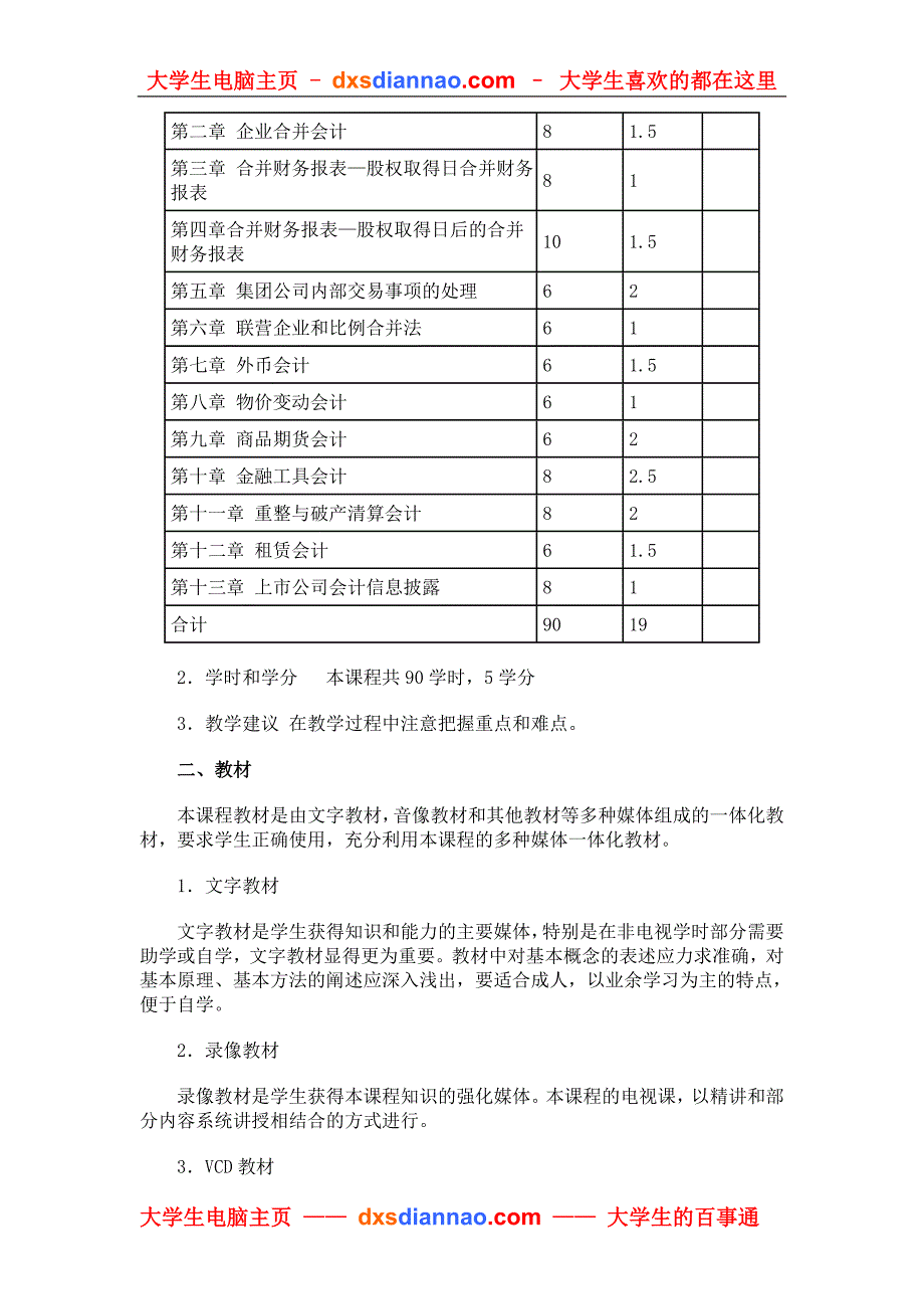 会计学专业高级财务会计教学大纲.doc_第2页