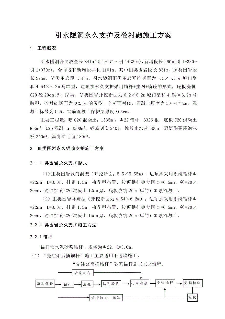 引水隧洞混凝土施工方案_第1页