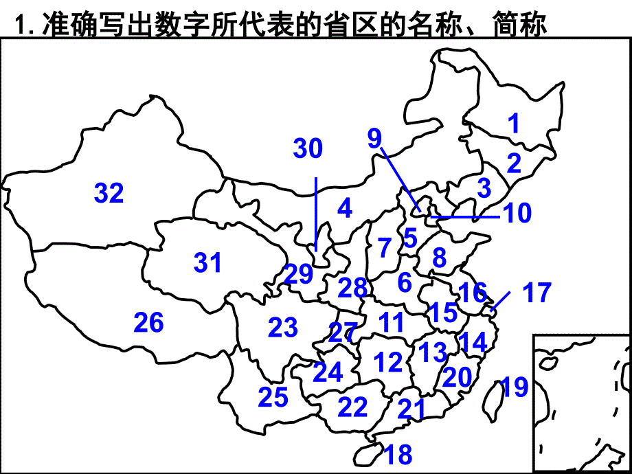 中国的省级行政区划复习_第1页