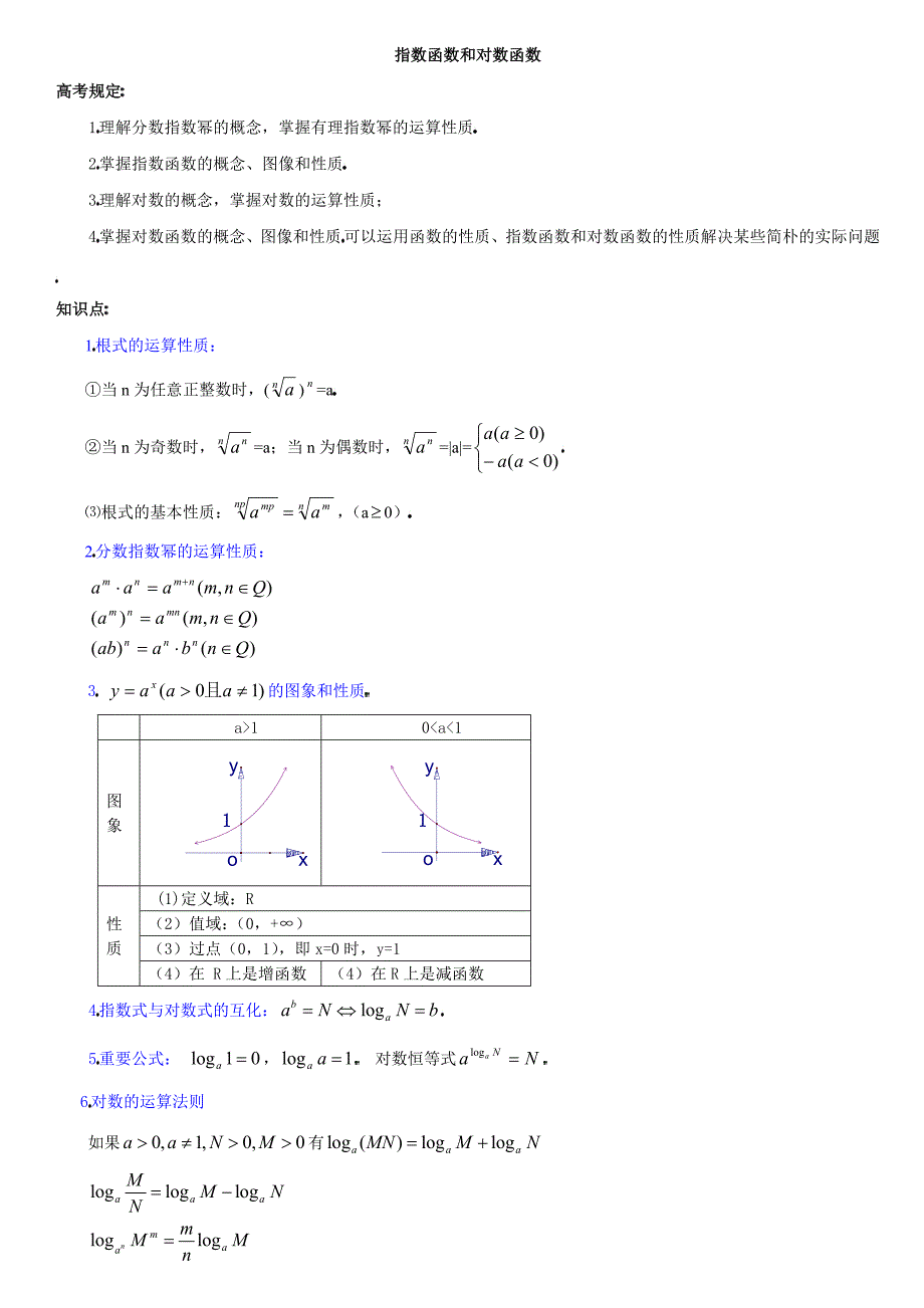 指数函数与对数函数学案与典型习题及答案_第1页