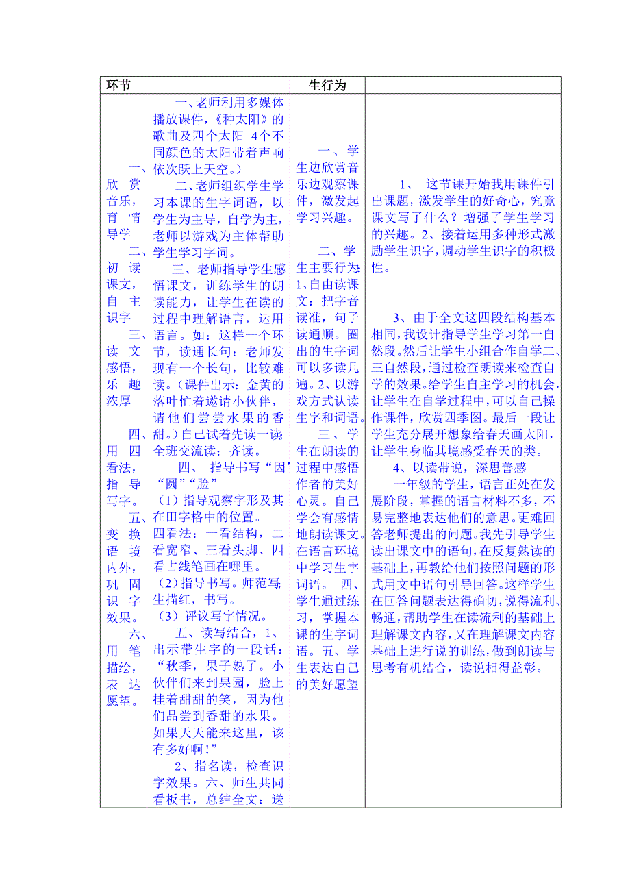 《四个太阳》教学设计模板.doc_第2页