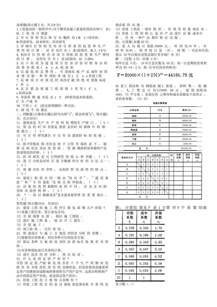 2019年推荐-电大工程经济与管理小抄_第1页