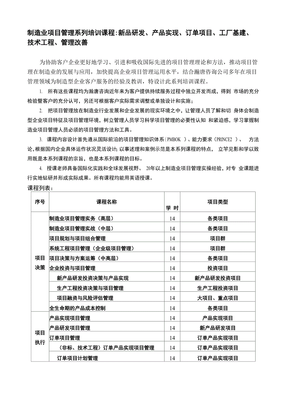 制造业项目管理系列培训课程_第1页