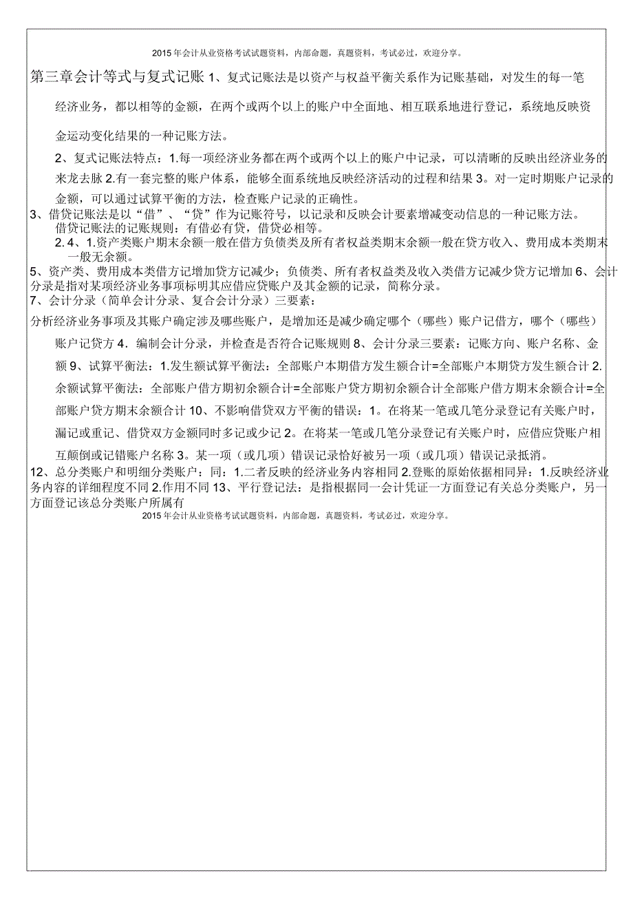 2015年会计从业资格考试会计基础复习重点知识总结17P_第4页