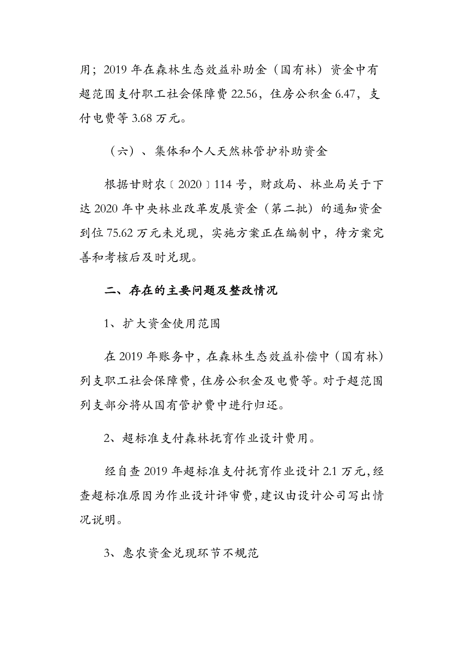 2019--2020林业专项资金自查及整改报告范文_第4页